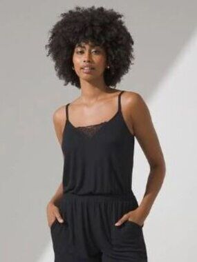 Soma Cool Nights Rib Lace Romper Large